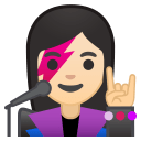 Woman singer light skin tone icon