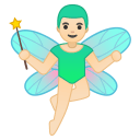 Man fairy light skin tone icon